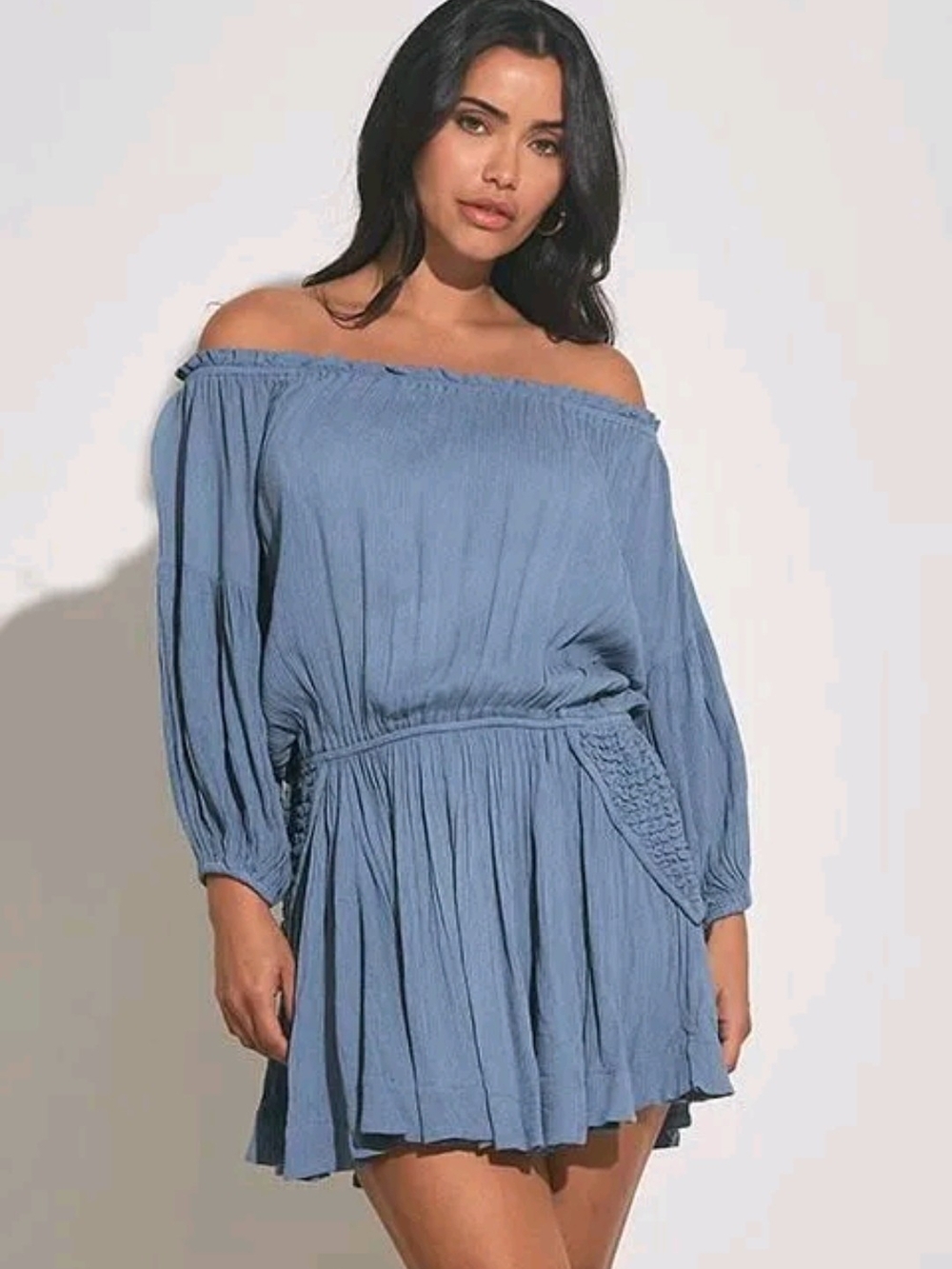Elan NWT Off-Shoulder Blue Dress